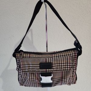 Vintage Nylon Lauren Ralph Lauren Neutral Color Houndstooth Shoulder Handbag